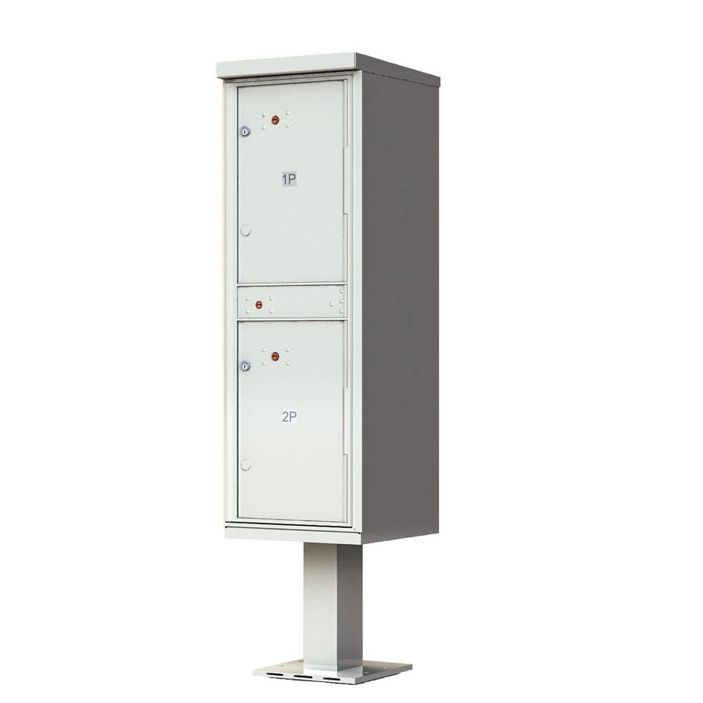 Florence 1,590 Valiant Postal Gray Pedestal Mount Locking 2 Compartment