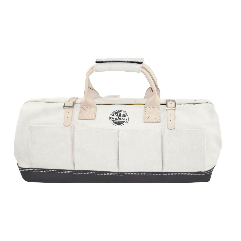 Graintex 24 In Multiple Pockets Mason S Canvas Bag With Leather Bottom