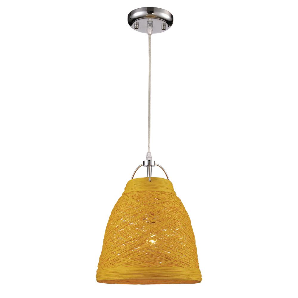 Yellow Pendant Lights Lighting The Home Depot 1 Light Yellow Indoor Pendant