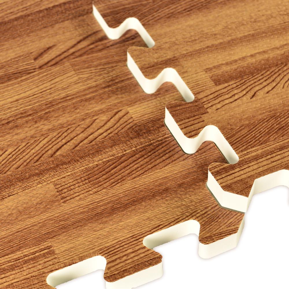 Greatmats Foamfloor Dark Wood Grain Design 2 Ft X 2 Ft X 1 2 In