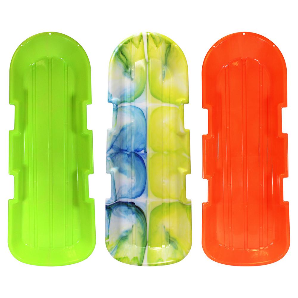 Emsco ESP Series 48 inch Day Glow Sno Twin Toboggan Sleds (3-Pack) by Emsco