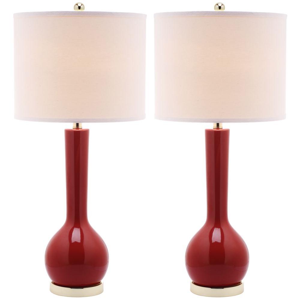 red and gold table lamps