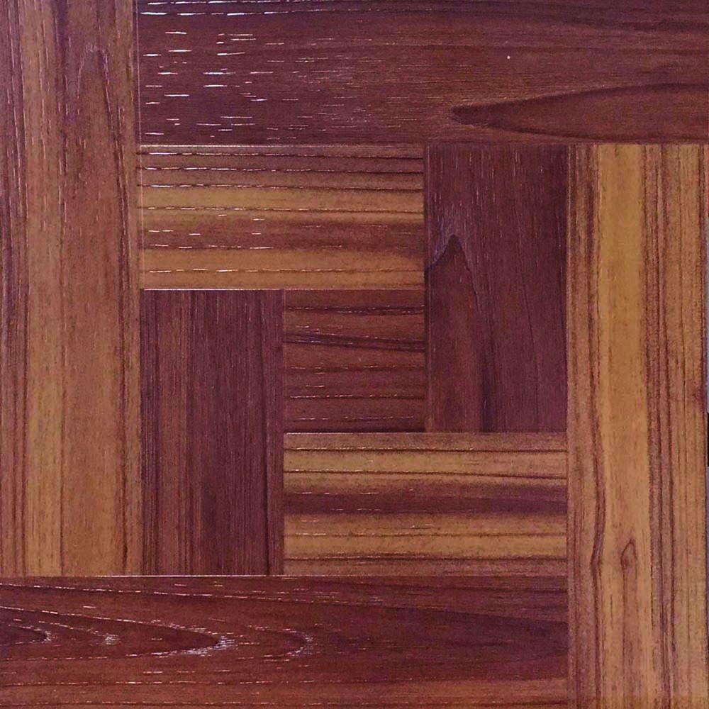 TrafficMASTER Red Oak Parquet 12 In X 12 In Peel And Stick Vinyl Tile