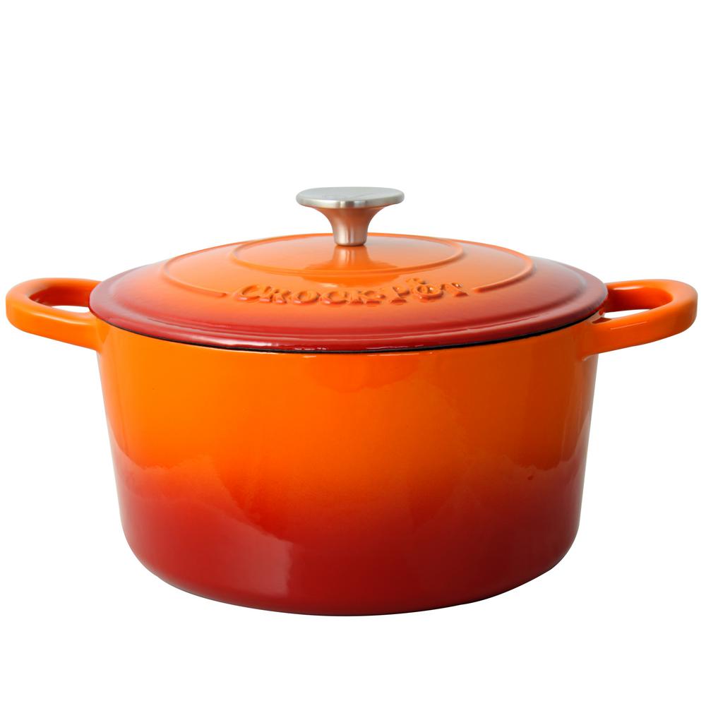 Crock Pot Artisan 5 Qt Enameled Cast Iron Dutch Oven Crock Pot Artisan 5 Qt Enameled Cast Iron Dutch Oven