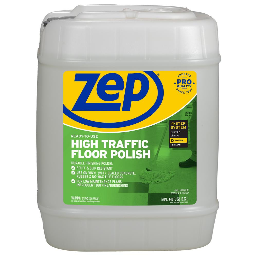 Zep 5 Gal High Traffic Floor Polish Zuhtff5g The Home Depot Zep 5 Gal High Traffic Floor Polish