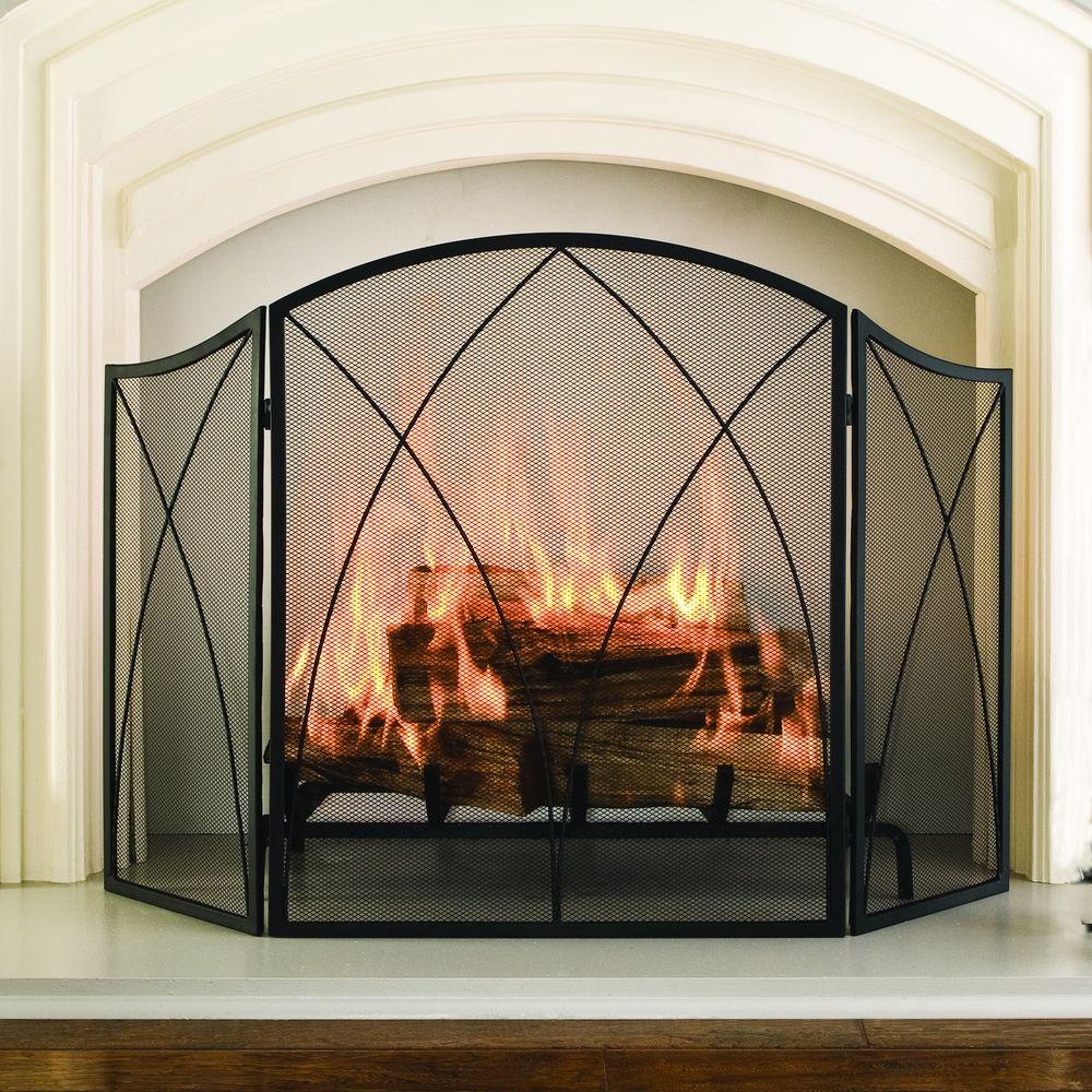 Pleasant Hearth Arched Diamond 3-Panel Fireplace Screen