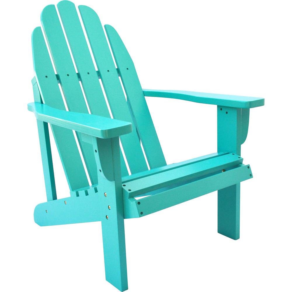 Catalina Aqua Cedar Wood Adirondack Chair-4613AQ - The Home Depot