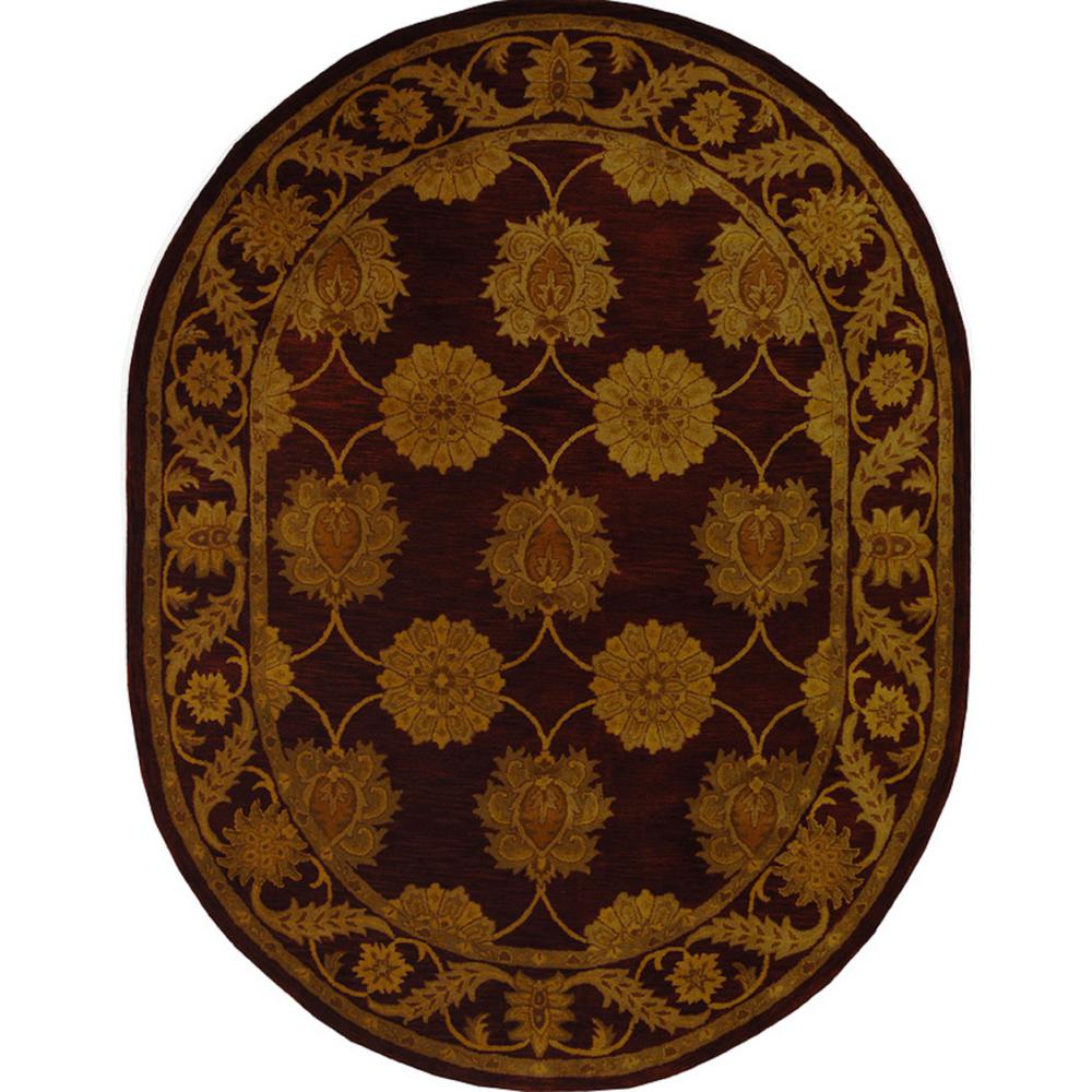 Safavieh Heritage Maroon 4 Ft X 4 Ft Round Area Rug Hg314b 4r The Home Depot