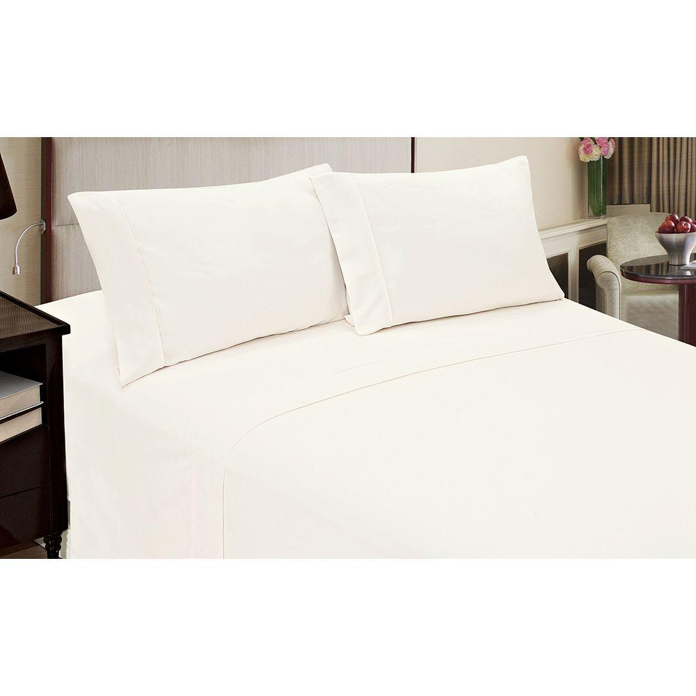Queen Home Dynamix Jill Morgan Fashion 4 Piece Solid Sheet Set Light Blue JMFS-301