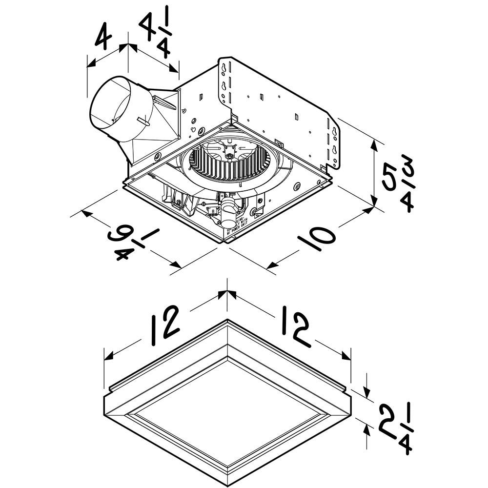 Nutone Roomside Decorative 110 Cfm Ceiling Bathroom Exhaust Fan