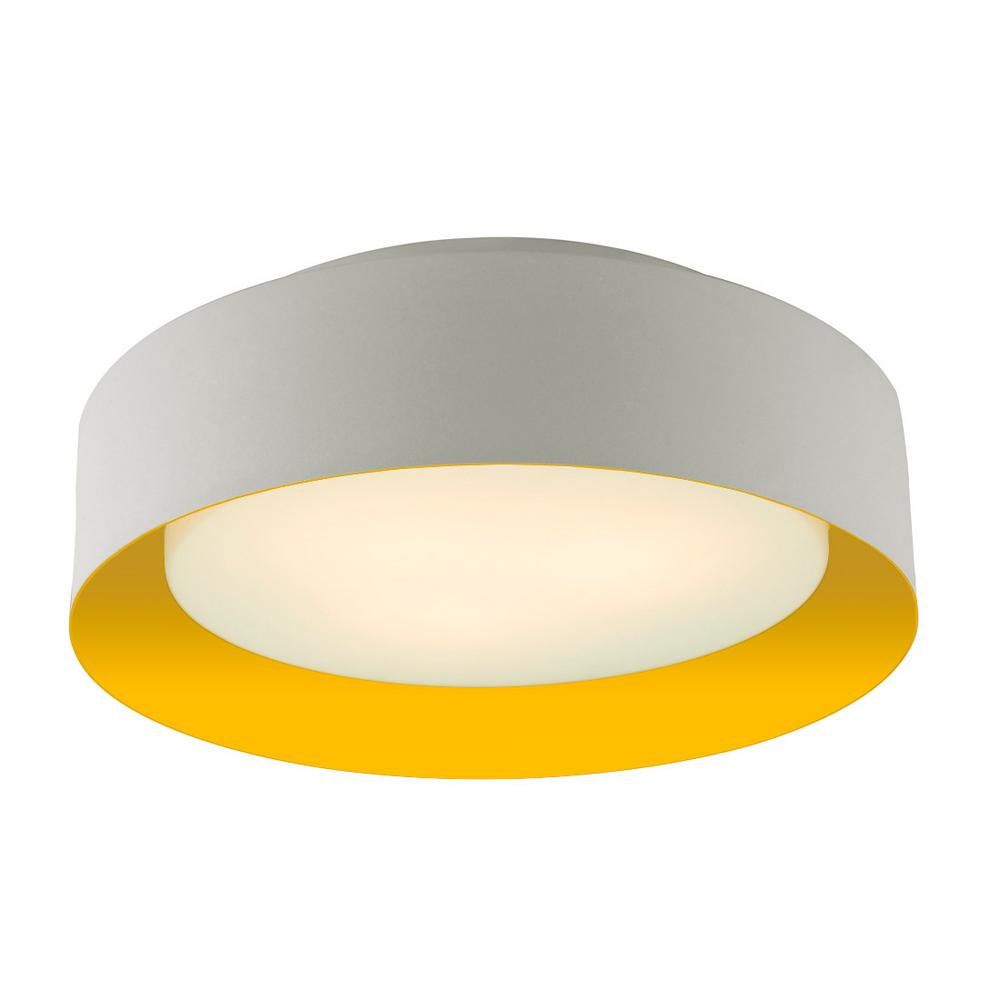 Drum Flush Mount Lights Lighting The Home Depot Lynch White And Yellow Flush Mount Bromi Design