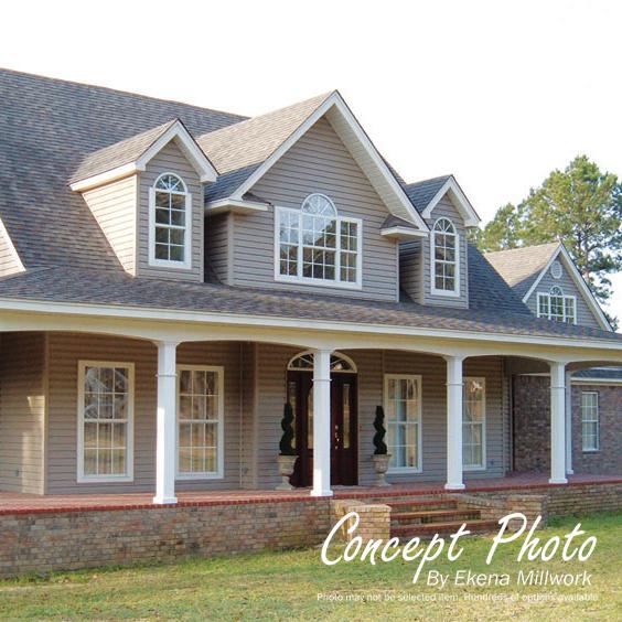 Load-Bearing 12,000 lbs AFCO EA0408ENFSCTUTU 4 x 8 Endura-Aluminum Column Non-Tapered Fluted Clay Finish w// Capital /& Base Square Shaft