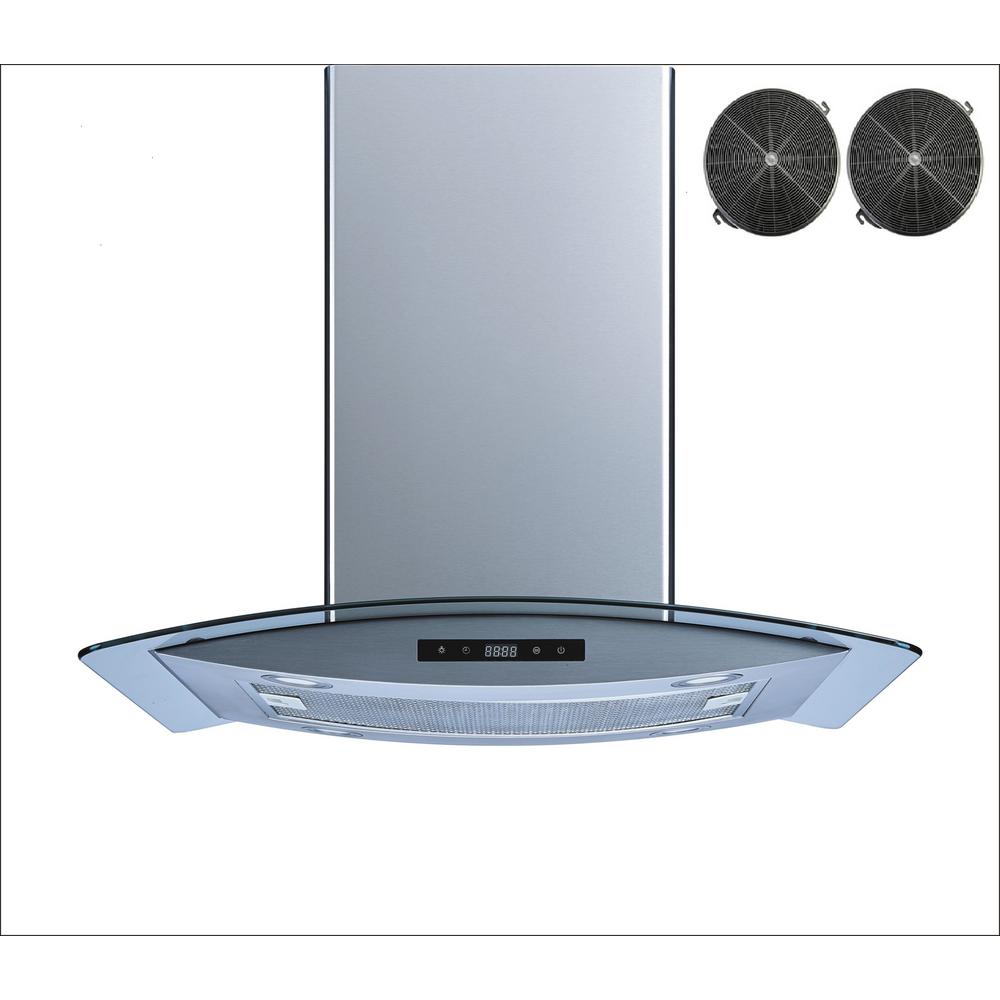 Winflo 30 in. Convertible Island Mount Range Hood in Stainless Steel