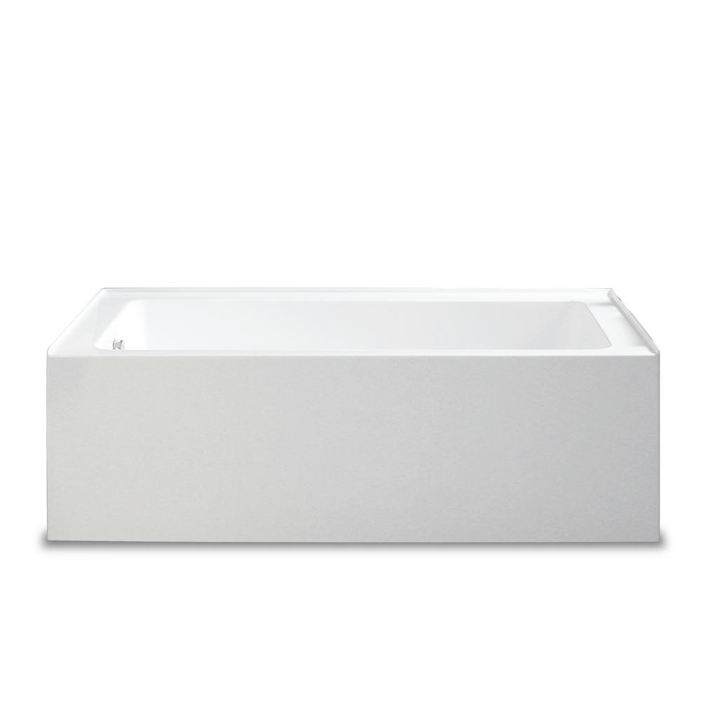Jade Bath Zen 66 In Acrylic Right Drain Rectangular Apron Front Bathtub In White 1041 66 71 The Home Depot