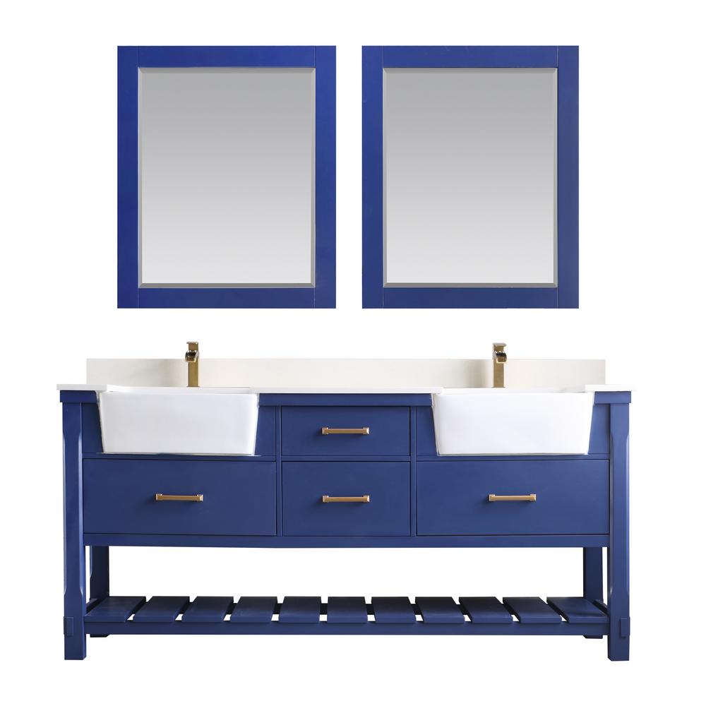 Altair 72 in. Bathroom Vanity in Jewelry Blue with Composite