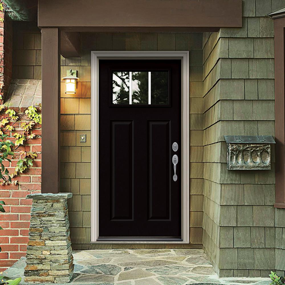 Black - Steel Doors With Glass - Steel Doors - The Home Depot