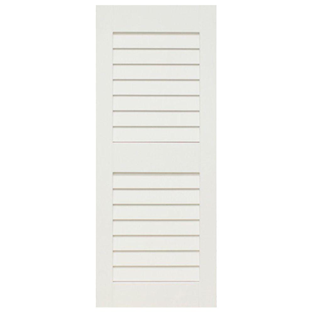 Builders Edge 15 in. x 39 in. Louvered Vinyl Exterior Shutters ...