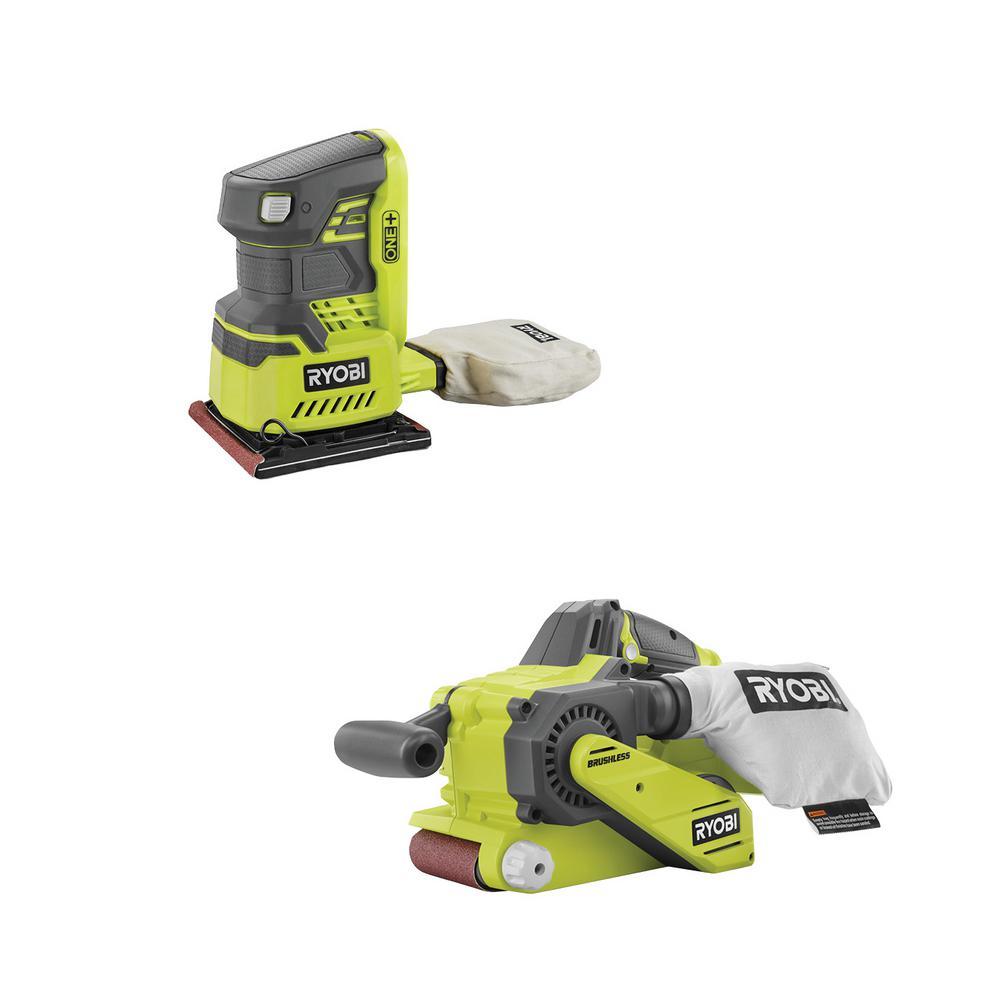 RYOBI 18Volt ONE+ Cordless Brushless Belt Sander w/ Dust Bag and