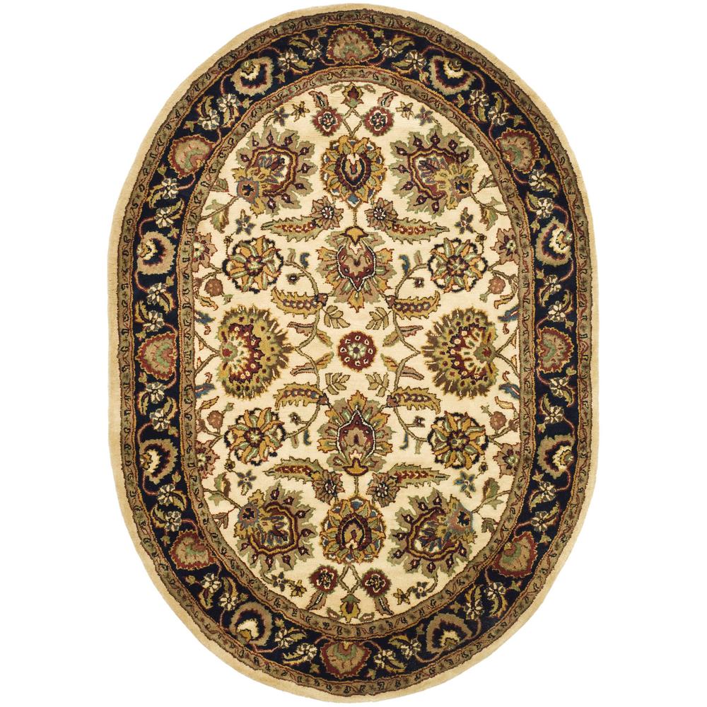 Safavieh Classic Ivory/Navy 5 ft. x 7 ft. Oval Area RugCL359E5OV