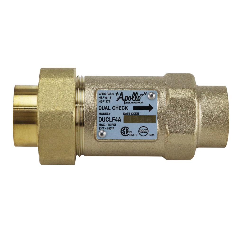 Apollo 3/4 in. Lead Free Bronze FIP Dual Check Valve4ALF3A44A The