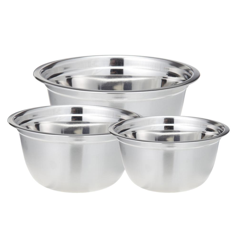 Kitchenaid 5 Qt Bowl In Polished Stainless Steel With Comfort Excelsteel 3 Piece Professional Satin Finish Stainless Steel Mixing Bowls Set