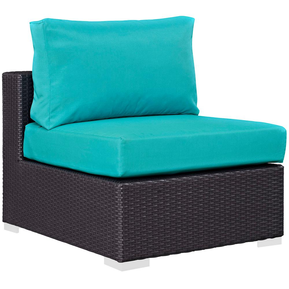 Modway Convene Patio Wicker Armless Middle Outdoor Sectional Chair