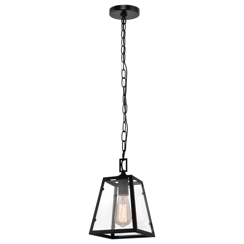  Home  Decorators  Collection 1 Light  Matte Black and Glass 