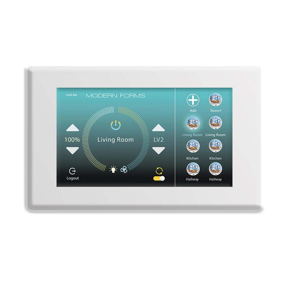 Modern Forms Wi Fi Touch Panel Ceiling Fan Wall Control With Mounting Bracket In White