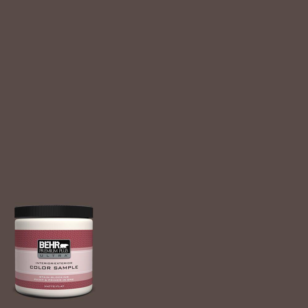 Behr Premium Plus Ultra 8 Oz Ppu5 19 Dark Truffle Matte Interior Ppu5 19 Dark Truffle Matte Interior Exterior Paint And Primer In One Sample