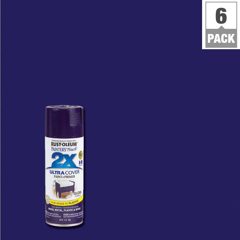 Wood Purples Lavenders Spray Paint The Home Depot Gloss Purple General Purpose Spray Paint 6 Pack