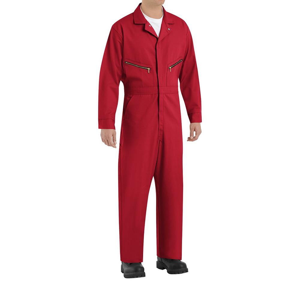 red coverall jumpsuit