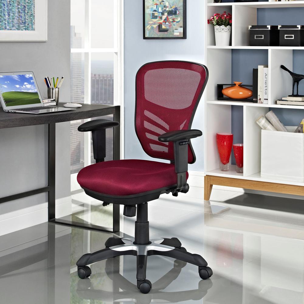 Modway Articulate Mesh Office Chair In Red Eei 757 The Home Depot Articulate Mesh Office Chair In Red By Modway