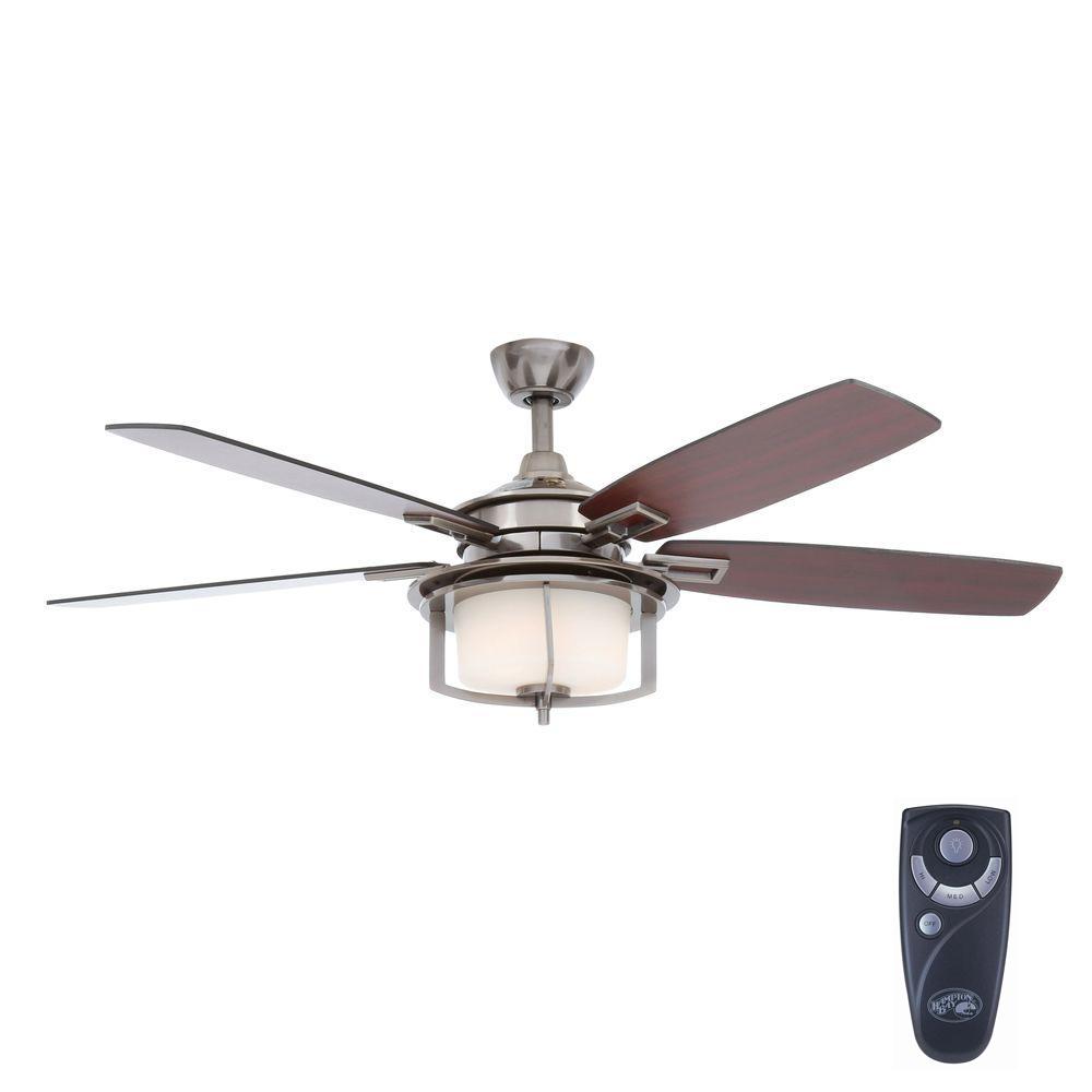 Silver Hampton Bay The Home Depot Silver Hampton Bay The Home Depot, Havana 48 In Led Indoor Outdoor Cappuccino Ceiling Fan With Light Kit