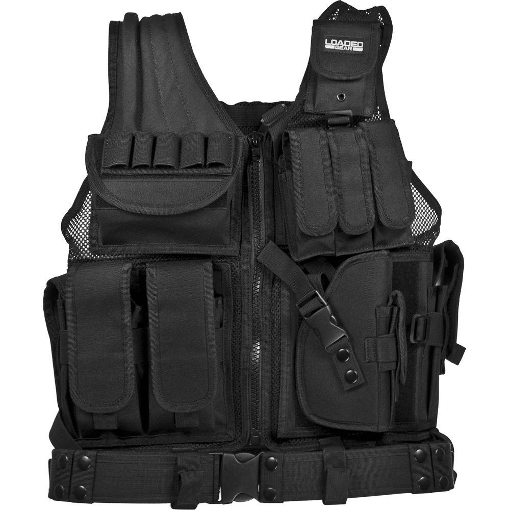 BARSKA Loaded Gear 20.5 in. VX-200 Right Hand Tactical Vest, Black