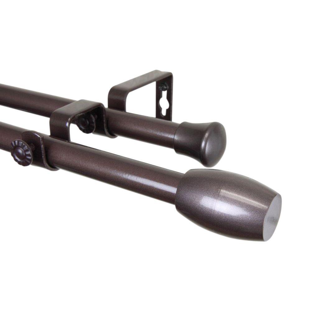 Rod Desyne 48 In 84 Cocoa Telescoping Double Curtain Kit This Review Is From 120 In 170 Cocoa Telescoping Double Curtain Rod Kit With Harley Finial