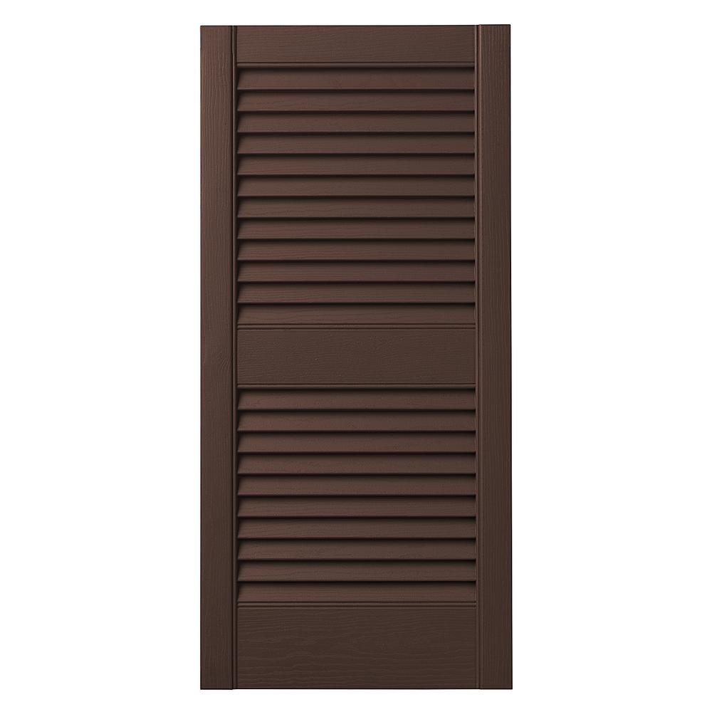 Ply Gem 15 In. x 39 in. Open Louvered Polypropylene Shutters Pair in