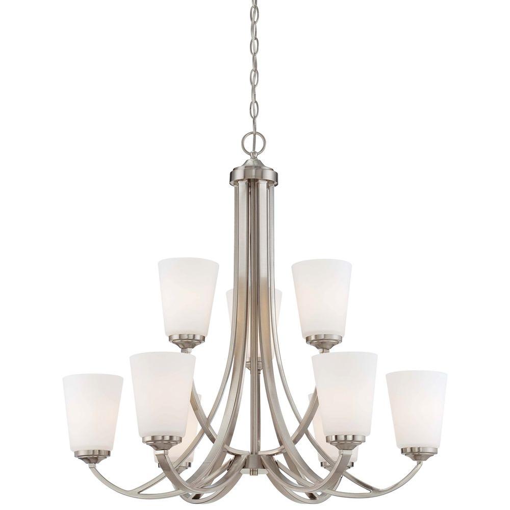 Minka Lavery Overland Park 9 Light Brushed Nickel Chandelier 4969 Minka Lavery Overland Park 9 Light Brushed Nickel Chandelier
