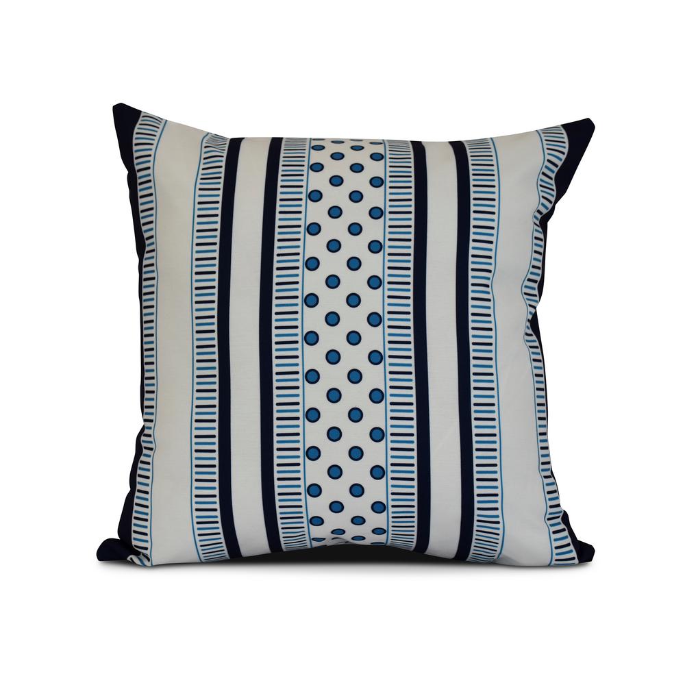 Navy Blue Home Accents Decor The Depot Comb Dot Geometric Print Pillow In Navy Blue