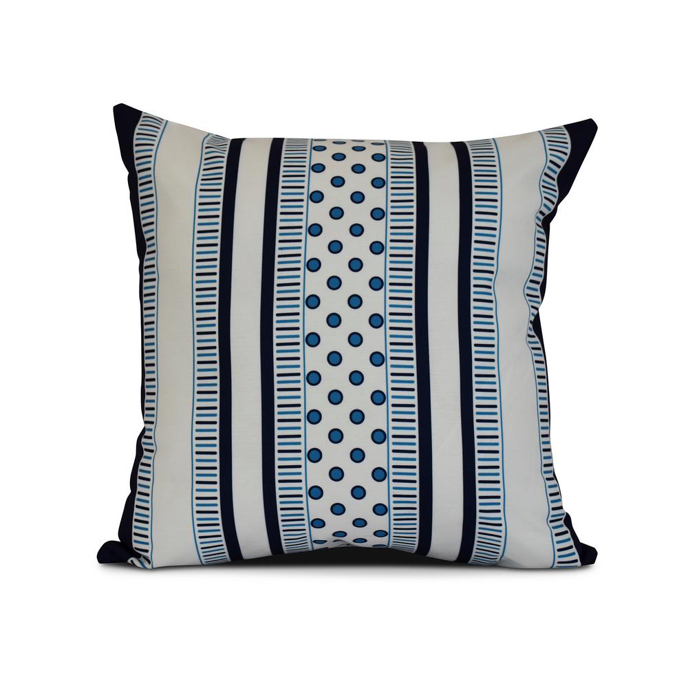 16 in. Knot Fancy Geometric Print Pillow in Navy Blue PG788BL1-16 - The