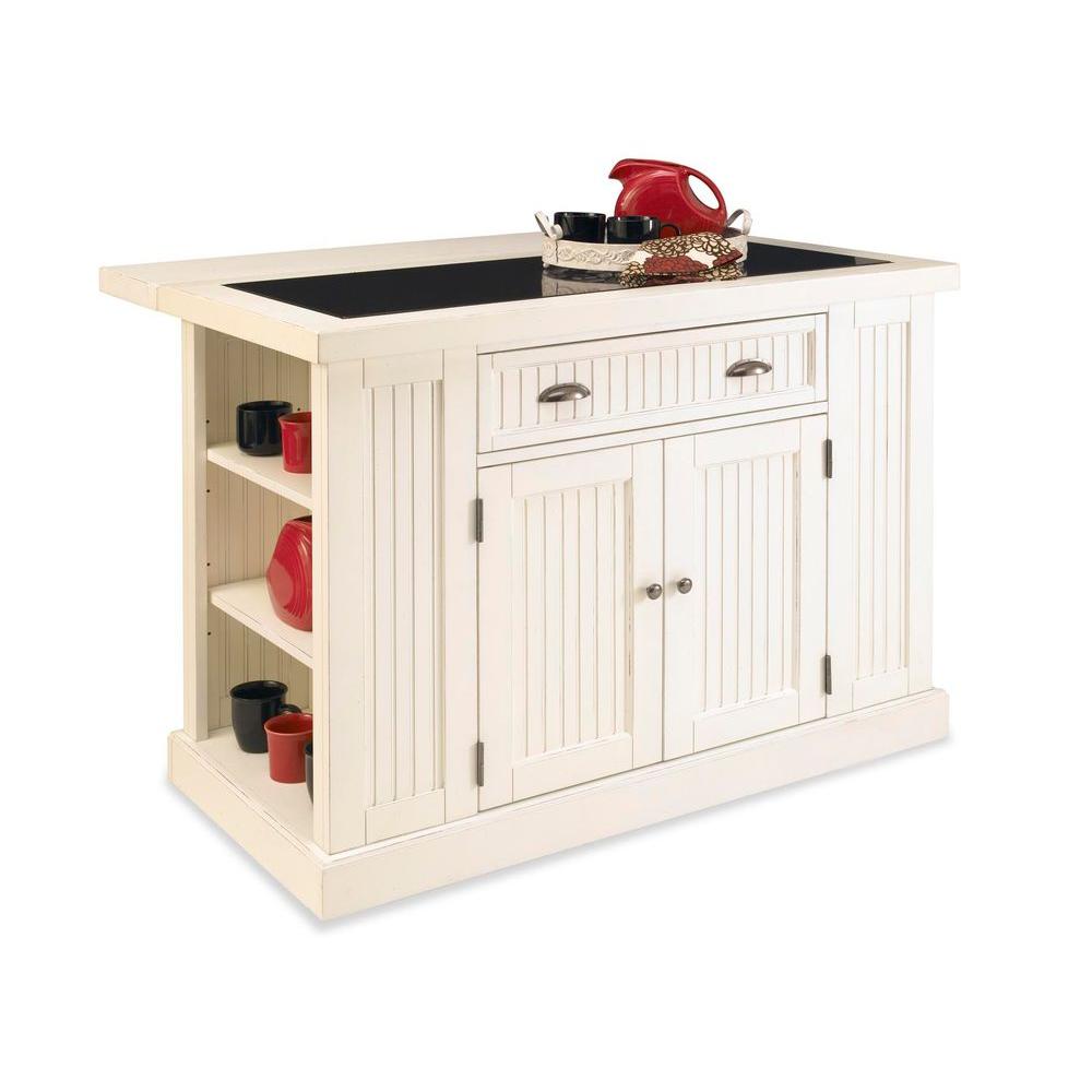 Homestyles Nantucket White Kitchen Island With Granite Top 5022 94