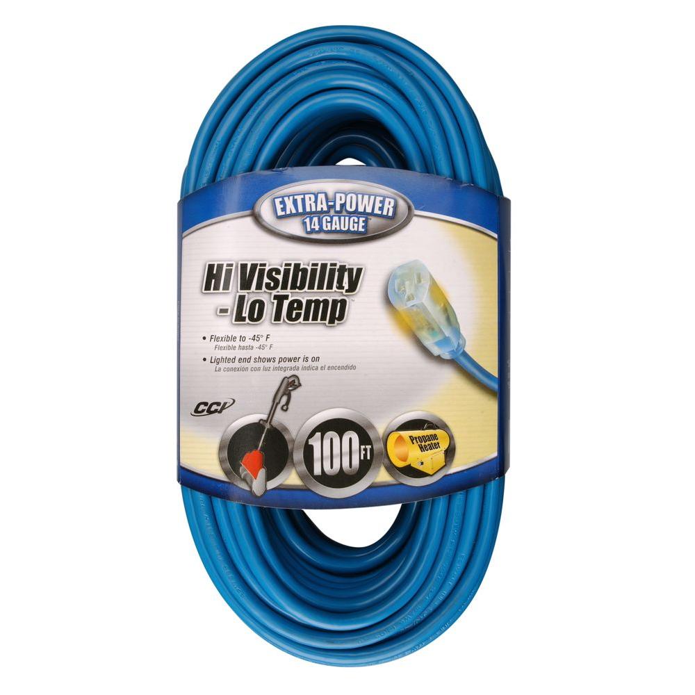 Southwire 100 ft. 14/3 SJTW Hi-Visibility/Low-Temp Outdoor Medium-Duty Extension... by Southwire