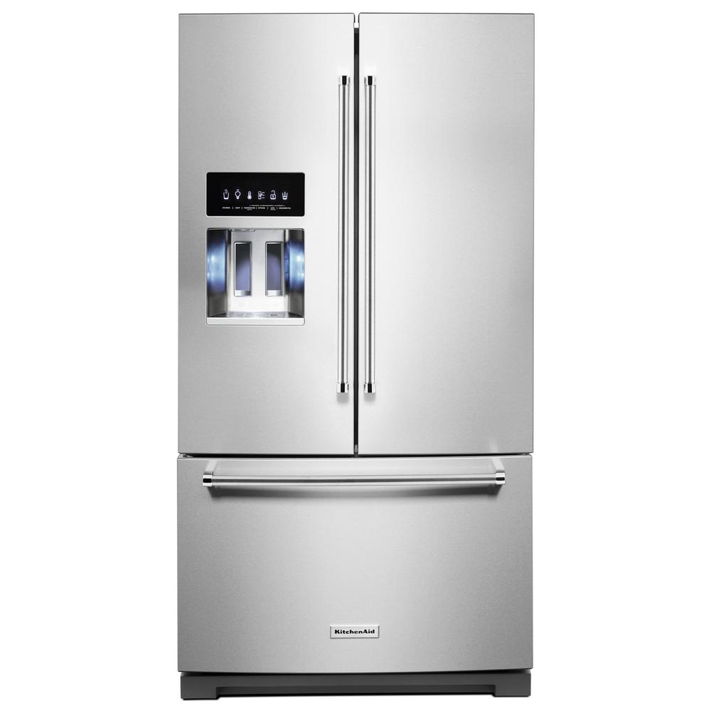 27 cu. ft. French Door Refrigerator in PrintShield Stainless with Exterior Ice and Water