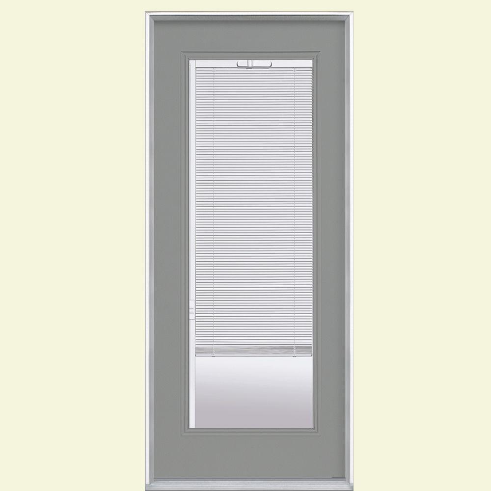 Masonite 32 In X 80 In Mini Blind Right Hand Inswing Painted