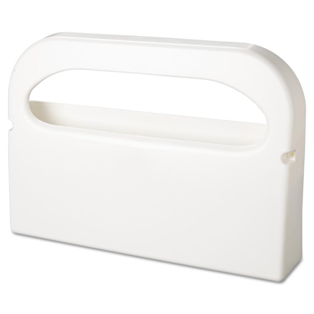 HOSPECO 16 inch x 3-1/4 inch x 11-1/2 inch White Plastic Half-Fold Toilet Seat... by HOSPECO