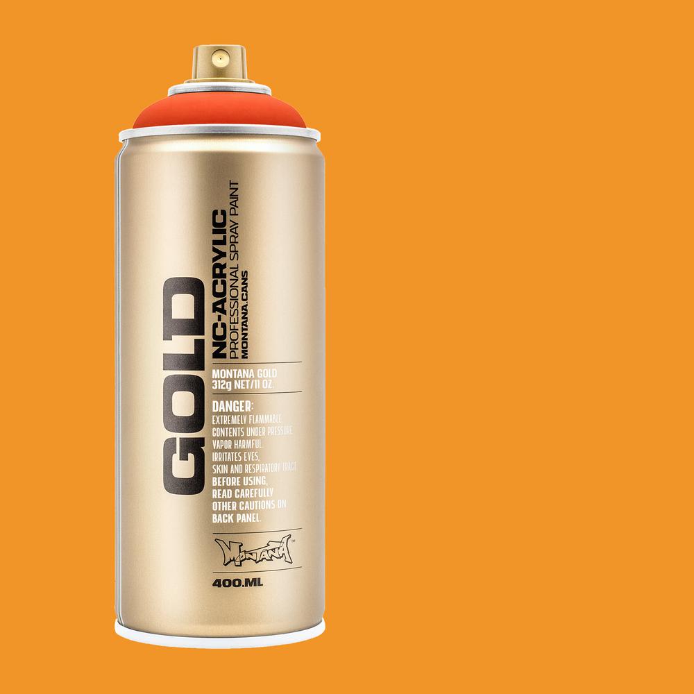 MONTANA 13 oz. GOLD Power Orange Spray Paint034659 The Home Depot