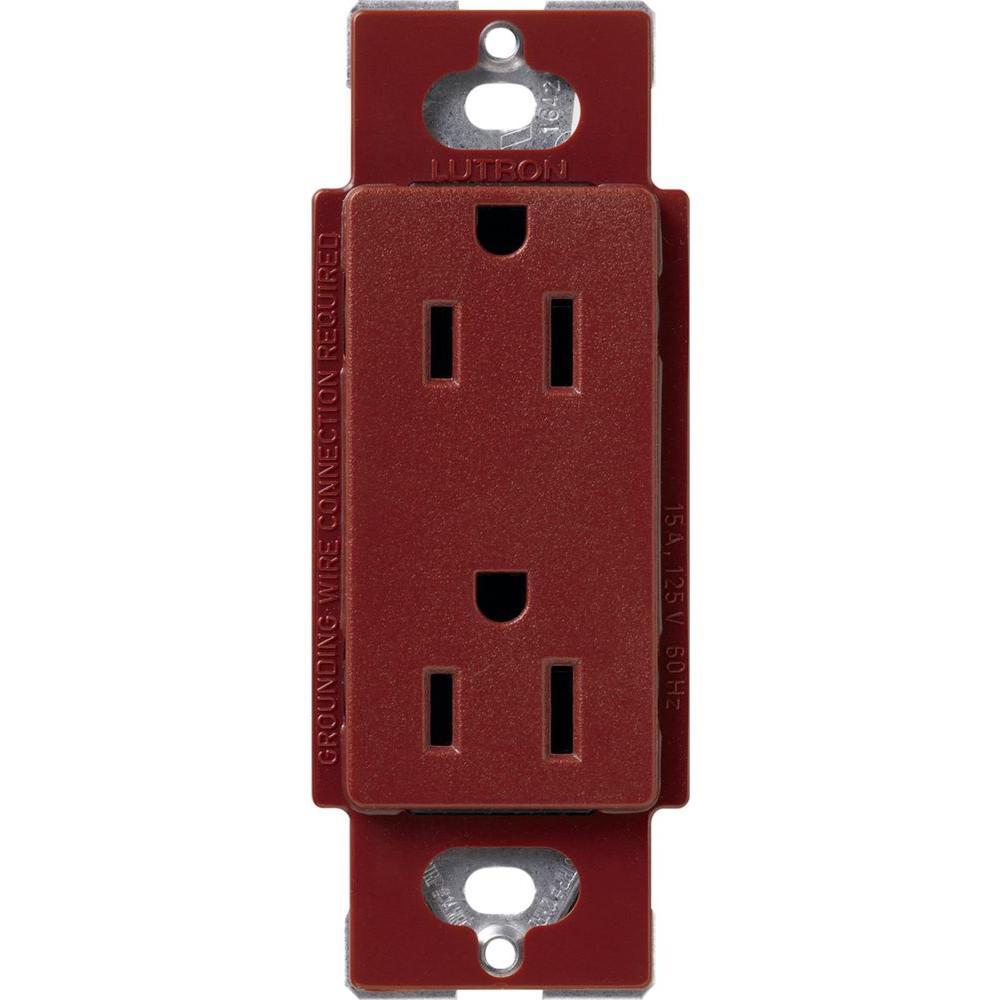 Lutron Satin Colors 15 Amp TamperResistant Duplex Receptacle Merlot
