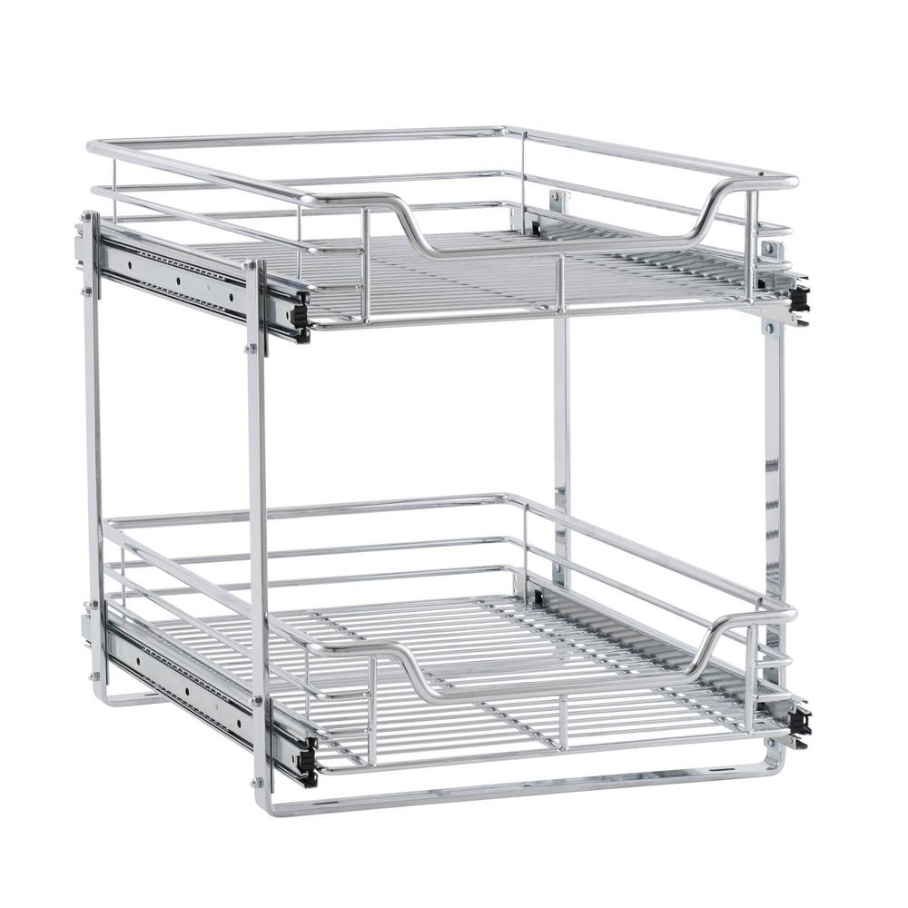 Pull Out Cabinet Organizers Kitchen Storage Organization The Home Depot