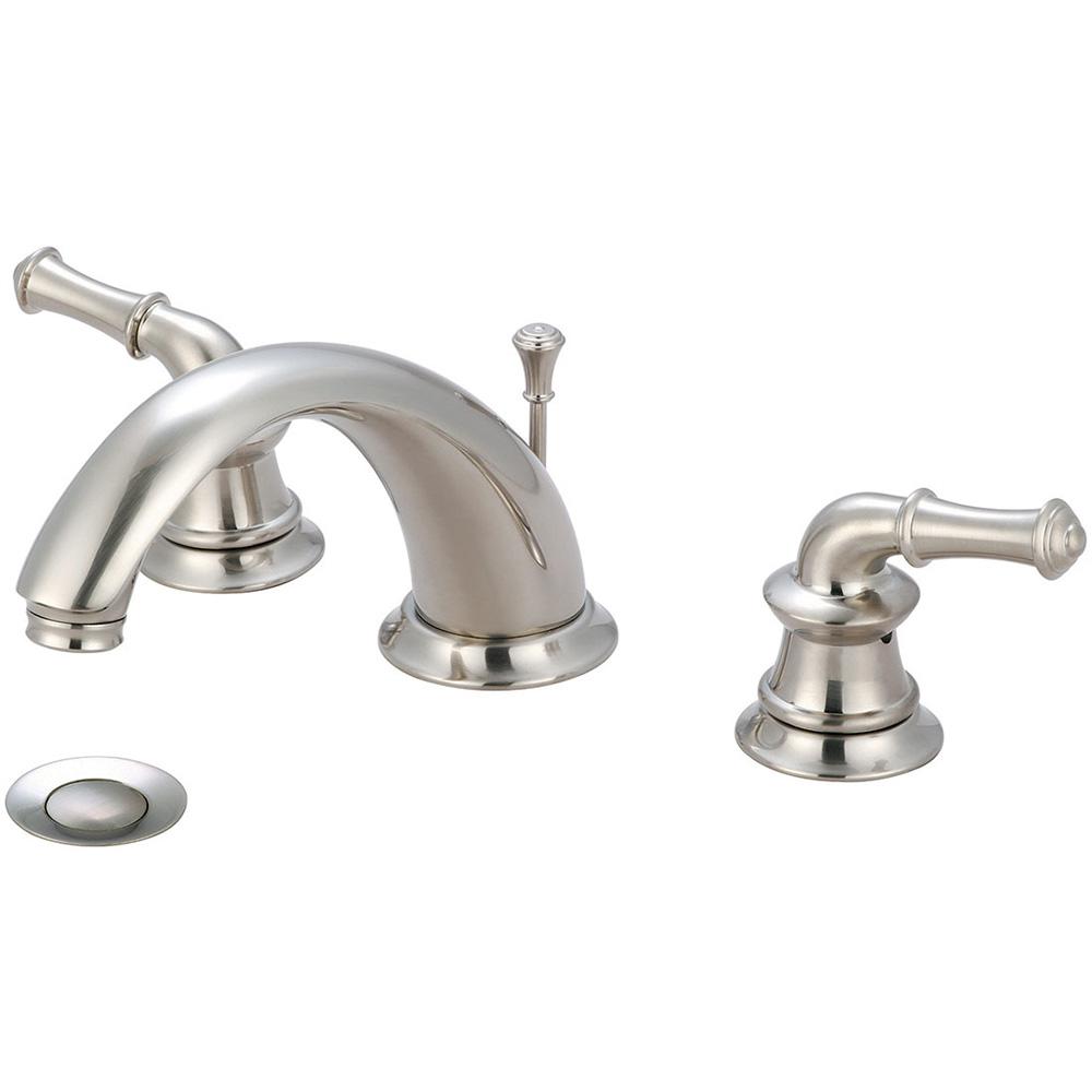 Pioneer Faucets Del Mar 8 In Widespread 2 Handle Bathroom Faucet With Drain In Brushed Nickel 4484