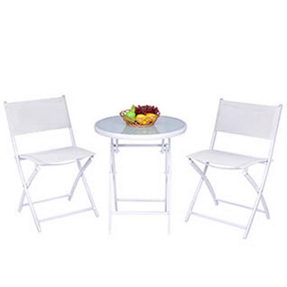 patio set with folding chairs