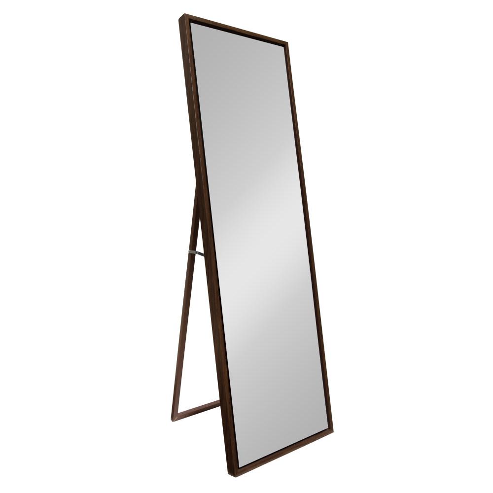 Kate And Laurel Evans Rectangle Walnut Brown Leaning Mirror 213742 Rectangle Walnut Brown Leaning Mirror